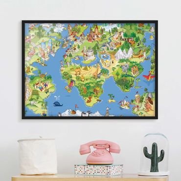 Framed poster - Great and Funny Worldmap