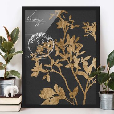 Framed poster - Golden Leaves On Mocha II
