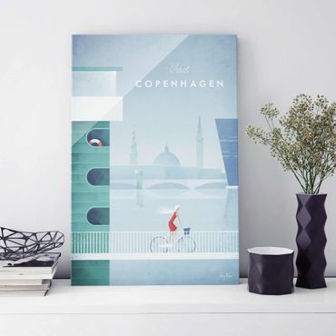 Glass print - Travel Poster - Copenhagen