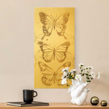 Canvas print gold - Butterfly Composition In Gold I