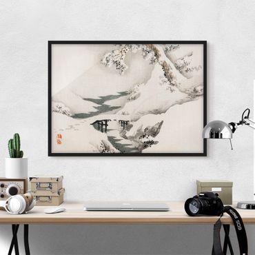 Framed poster - Asian Vintage Drawing Winter Landscape