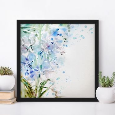 Framed poster - Watercolour Flowers Lilies