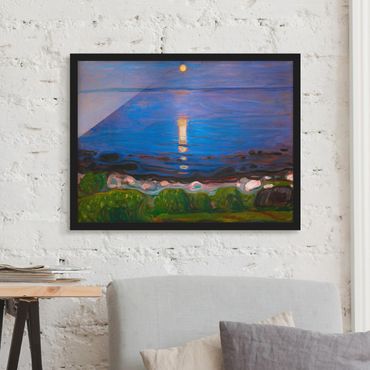 Framed poster - Edvard Munch - Summer Night By The Beach