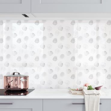 Kitchen wall cladding - Watercolour Dots Grey