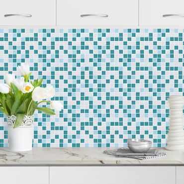 Kitchen wall cladding - Mosaic Tiles Turquoise Blue