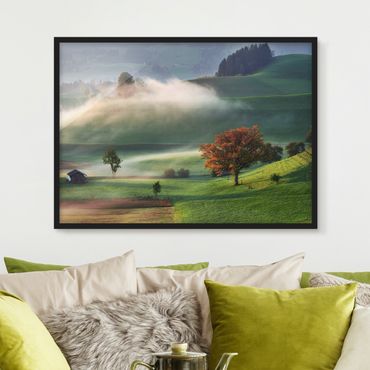 Framed poster - Misty Autumn Day Switzerland