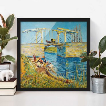 Framed poster - Vincent van Gogh - The Drawbridge at Arles with a Group of Washerwomen