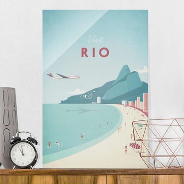 Glass print - Travel Poster - Rio De Janeiro