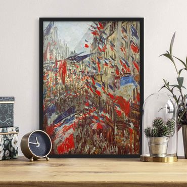 Framed poster - Claude Monet - The Rue Montorgueil with Flags
