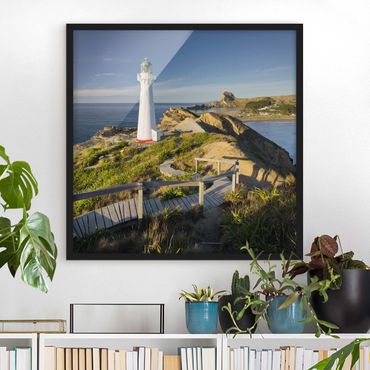 Framed poster - Castle Point Lighthouse New Zealand