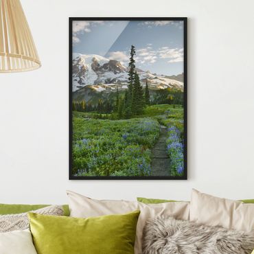 Framed poster - Mountain View Meadow Path