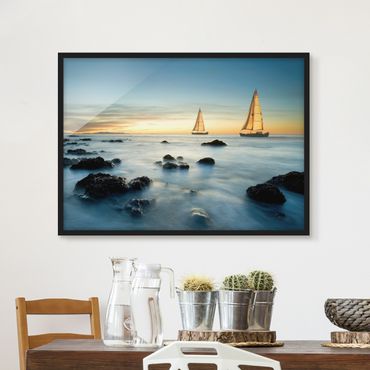Framed poster - Sailboats On the Ocean