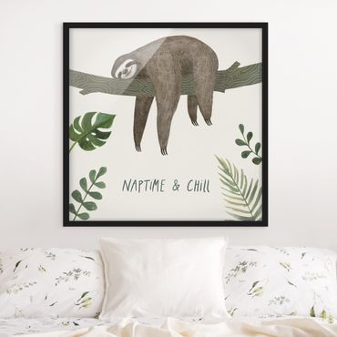 Framed poster - Sloth Sayings - Chill