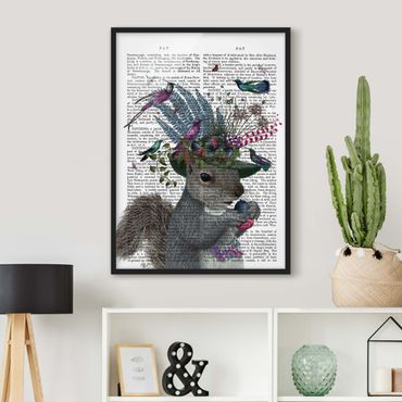 Framed poster - Fowler - Squirrel With Acorns