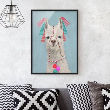 Framed poster - Lama With Jewelry II