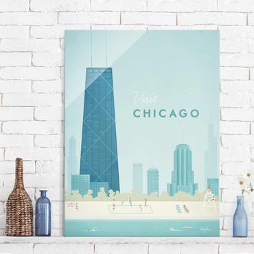 Glass print - Travel Poster - Chicago