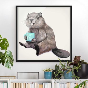 Framed poster - Illustration Beaver Wit Coffee Mug