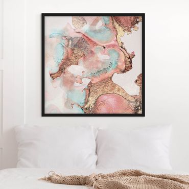 Framed poster - Golden Watercolour Rosé