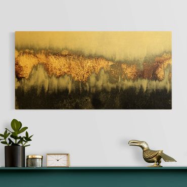 Canvas print gold - Gold Traces In Watercolour