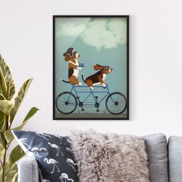 Framed poster - Cycling - Bassets Tandem