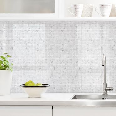 Kitchen wall cladding - Mosaic Tile Marble Look Bianco Carrara