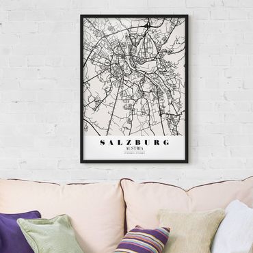 Framed poster - Salzburg City Map - Classic