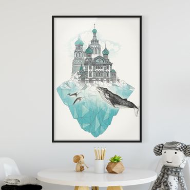 Framed poster - Illustration Church With Domes And Wal