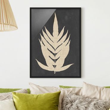 Framed poster - Fern With Linen Structure II
