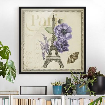 Framed poster - Paris Collage Eiffel Tower