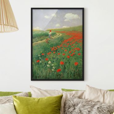 Framed poster - Pál Szinyei-Merse - Summer Landscape With A Blossoming Poppy