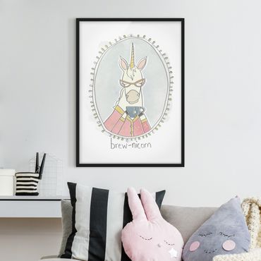 Framed poster - Caffeinated Unicorn