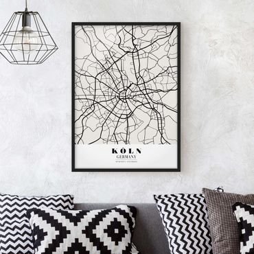 Framed poster - Cologne City Map - Classic