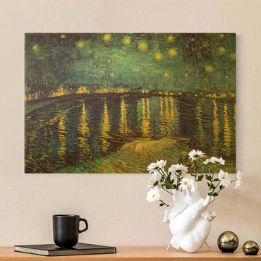 Canvas print gold - Vincent Van Gogh - Starry Night Over The Rhone