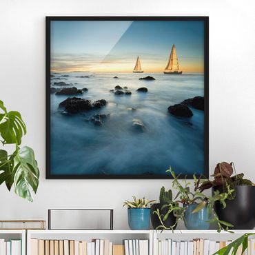 Framed poster - Sailboats On the Ocean