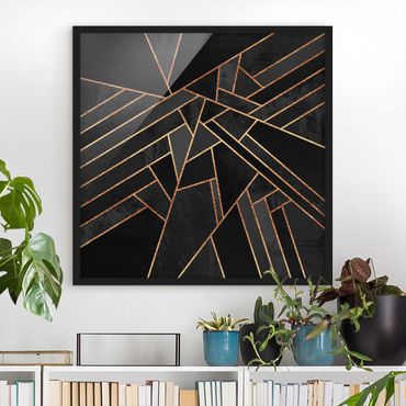 Framed poster - Black Triangles Gold