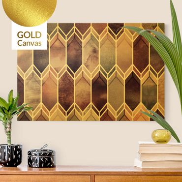 Canvas print - Stained Glass Geometric Rose Gold