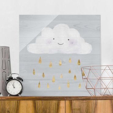 Glass print - Cloud With Golden Raindrops