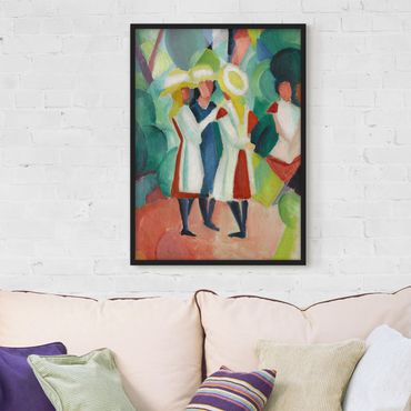 Framed poster - August Macke - Three Girls in yellow Straw Hats