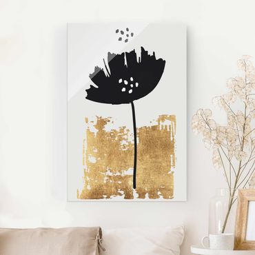 Glass print - Golden Poppy Flower