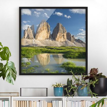 Framed poster - South Tyrolean Zinnen And Water Reflection