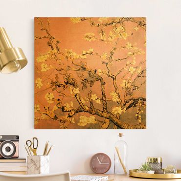 Canvas print gold - Vincent Van Gogh - Almond Blossom In Antique Pink