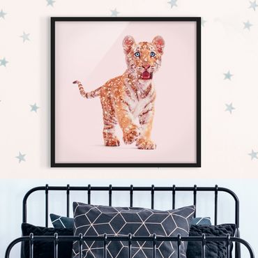 Framed poster - Tiger With Glitter