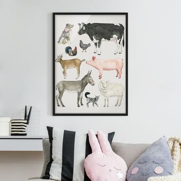 Framed poster - Farm Animal Family I