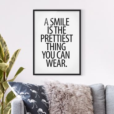 Framed poster - A Smile Is The Prettiest Thing Sans Serif