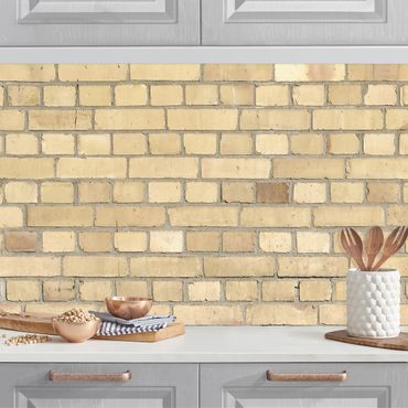 Kitchen wall cladding - Clinker Wallpaper Light Yellow