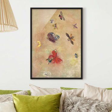 Framed poster - Odilon Redon - Colourful Butterflies