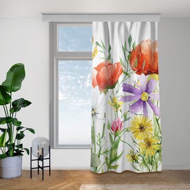 Curtain - Watercolour Flowers