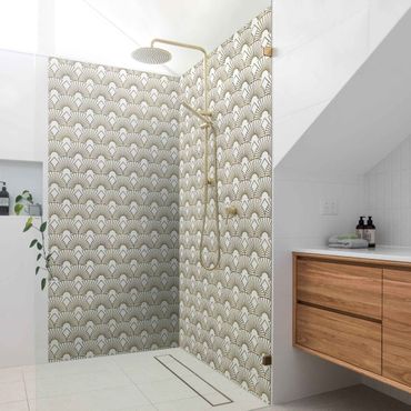 Shower wall cladding - Art Deco Bright Arches Line Pattern XXL
