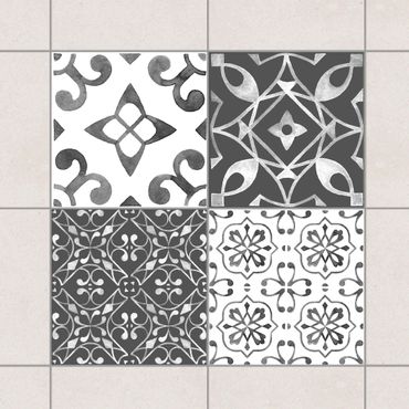 Tile sticker - Watercolour Pattern Gray White No.1
