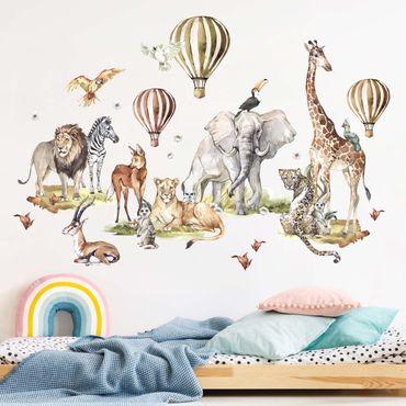 Wall Sticker - Watercolour Animals Of The Savannah